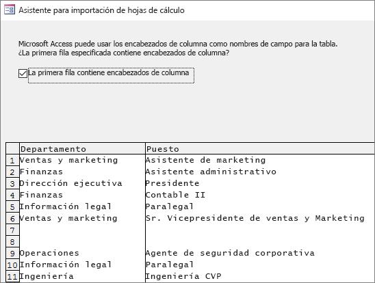 Importar datos de Excel