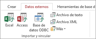 Pesta�a Datos externos de Access