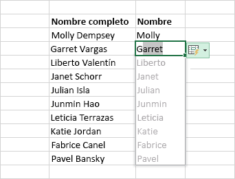 Relleno r�pido de una columna de datos