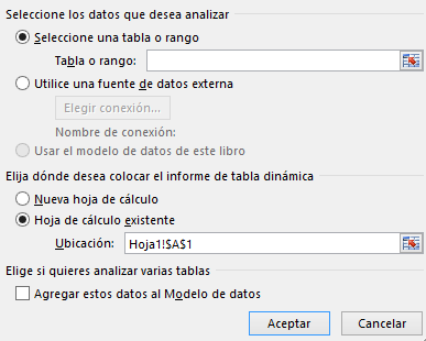 Crear tabla din�mica