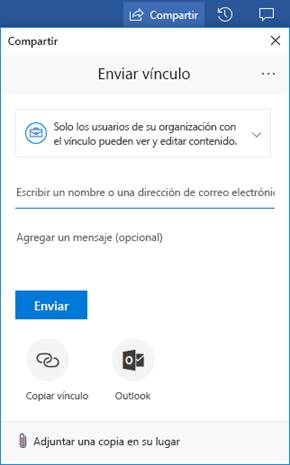 Cuadro de di�logo e icono de Compartir