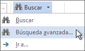 Opci�n B�squeda avanzada en el men� B�squeda