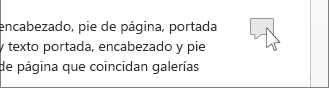 El icono de comentario en Revisi�n sencilla